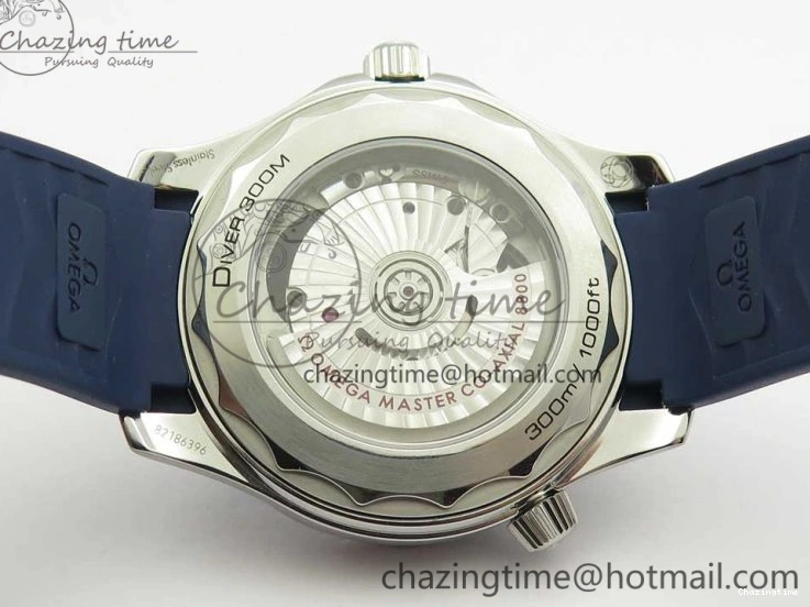 0123 StreetReady 2018 Seamaster Diver 300M VSF 1:1 Best Edition Blue Ceramic Gray Dial on Blue Rubber Strap A8800 V2 (Black Balance Wheel) 7963